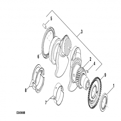 Group 47: Crankshaft, continued  第47組：曲軸，“GM93289,”“GM93285,”“GM91650,”“GM85414,”“GM85412,”“GM85410,”“GM51613,”&ldqu